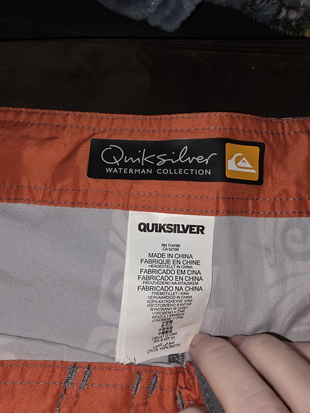 Quiksilver Blue Gray Geometric Print Men’s Board Shorts